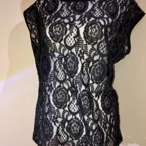 Eddie Bauer black lace tee